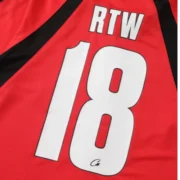 Corteiz Alcatraz Football T Shirt Red Black - Image 4