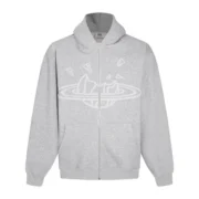 Broken Planet Market Zip Up Hoodie 'Stone Grey'