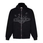 Broken Planet Market Zip Up Hoodie Black