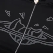Broken Planet Market Zip Up Hoodie Black - Image 3