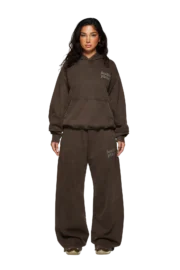 Broken Planet Basics Wide Leg Sweatpants Brown - Image 8