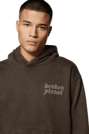 Broken Planet Washed Soot Hoodie - Brown - Image 7