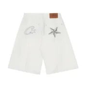 Corteiz C-Star Denim Jeans Shorts White - Image 2