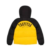 Trapstar Irongate Aw23 Hooded Puffer Jacket - Black Yellow - Image 2