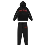 Trapstar Irongate Arch Panel Hooded Tracksuit - BlackRed