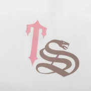 Trapstar TS Script T Shirt – WhitePink - Image 3
